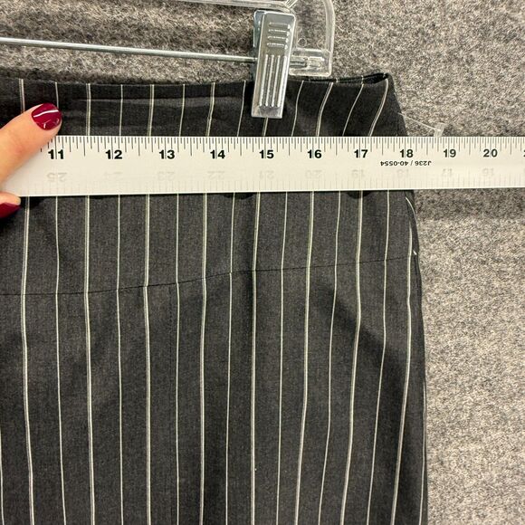 Banana Republic Skirt Women 12 Black Striped A-Line Midi Silk Lined Zipper - Picture 3 of 7